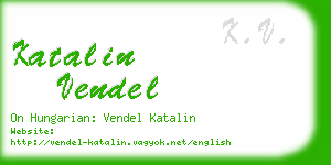 katalin vendel business card